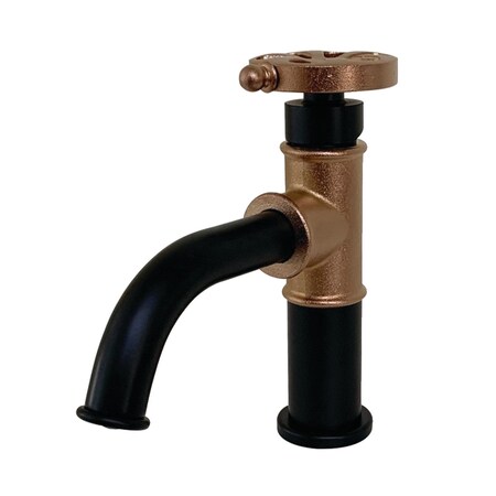 Kingston Brass Whitaker Single-Handle Bathroom Faucet W/Push Pop-Up, Black/Rose Gold KS2827RX